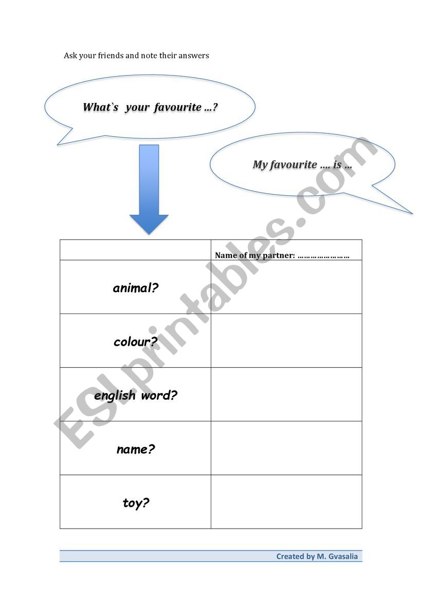 What`s your favourite... worksheet
